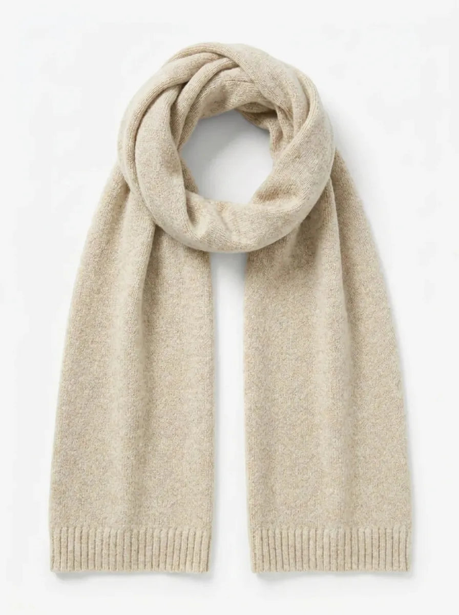 Unisex Mjuk Vinterhalsduk med Ribbstickad Kant