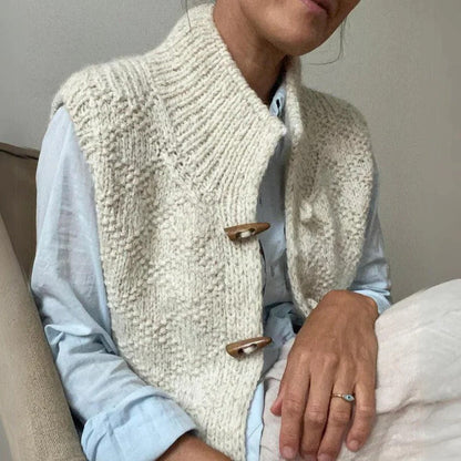Damväst med strukturerad stil för vardagsbruk och lager-på-lager-look