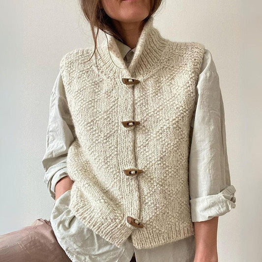 Damväst med strukturerad stil för vardagsbruk och lager-på-lager-look