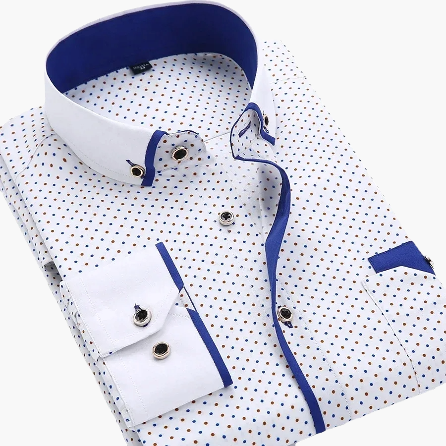 Herr Skjorta Elegant Slim Fit Rutigt Mönster Fest & Kontor