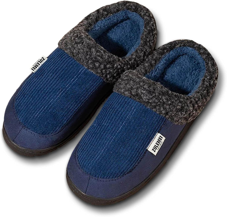 Mjuka tofflor med fuskpälsfoder och ribbad ovandel i textil