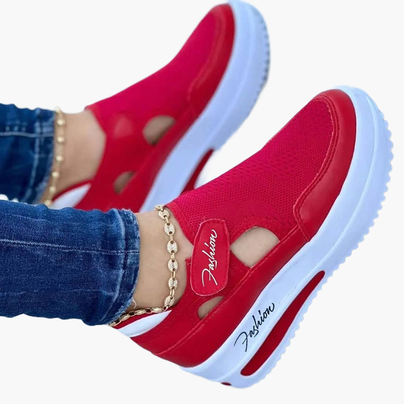 Damskor för promenad och vardag – Mode Slip-on Sneakers med kilklack för kvinnor