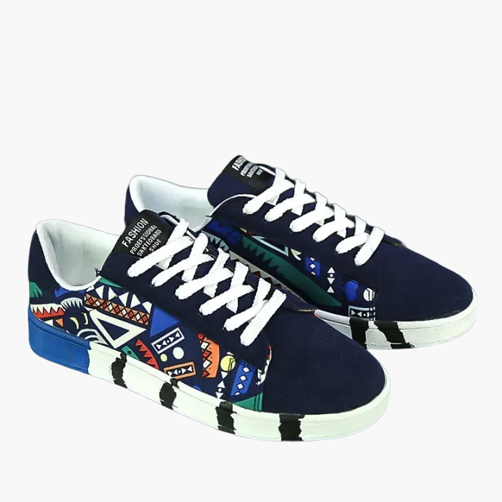 Herr Sneakers Streetwear Geometriskt Mönster Trendiga Fritidsskor