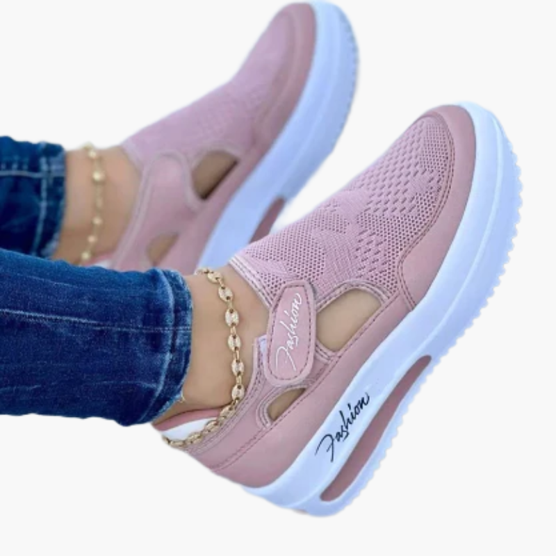 Damskor för promenad och vardag – Mode Slip-on Sneakers med kilklack för kvinnor