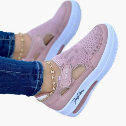 Damskor för promenad och vardag – Mode Slip-on Sneakers med kilklack för kvinnor