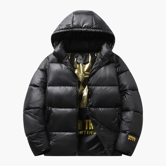 Herr Varm Lättviktig Vinterjacka med Huva – Trendig Vadderad Pufferjacka för Vardagsbruk