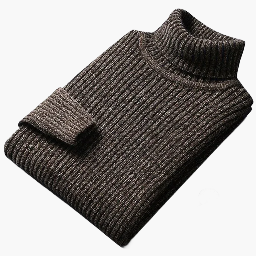 Herrstickad Tröja – Elegant Ribbad Rundhals, Klassisk Stil för Vardag och Fritid