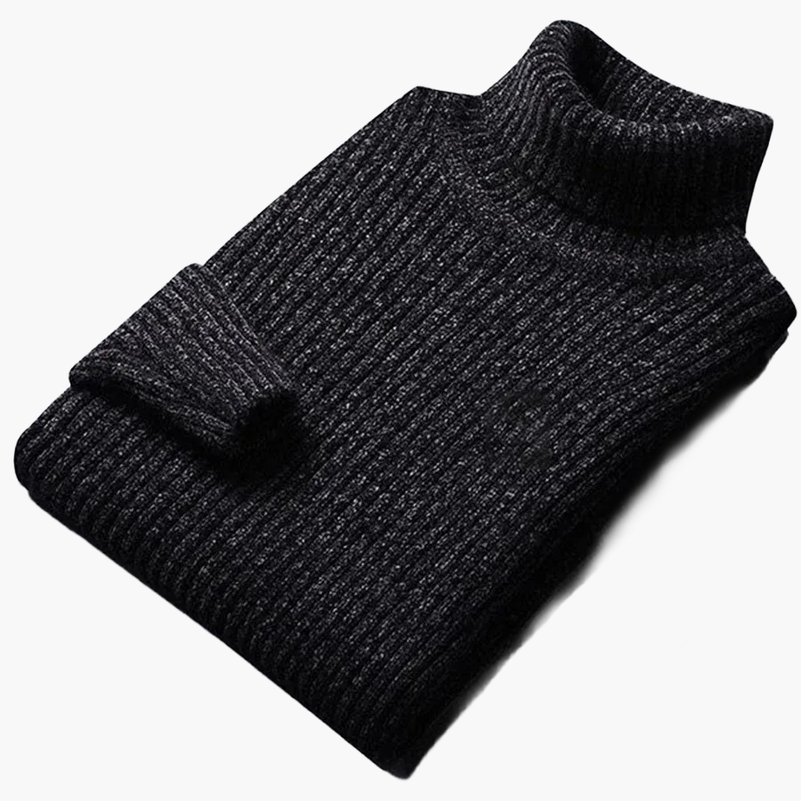 Herrstickad Tröja – Elegant Ribbad Rundhals, Klassisk Stil för Vardag och Fritid
