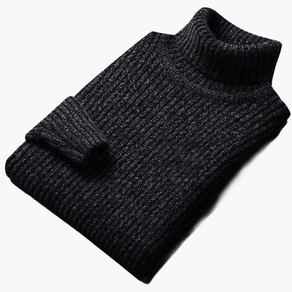 Herrstickad Tröja – Elegant Ribbad Rundhals, Klassisk Stil för Vardag och Fritid