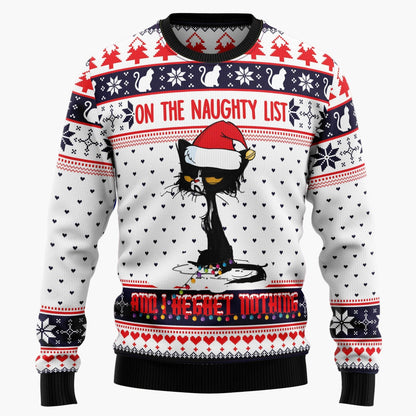 Herr Jultröja med Skräcktema – Rolig Ugly Christmas Sweater med Dödskalle och Tomteluva