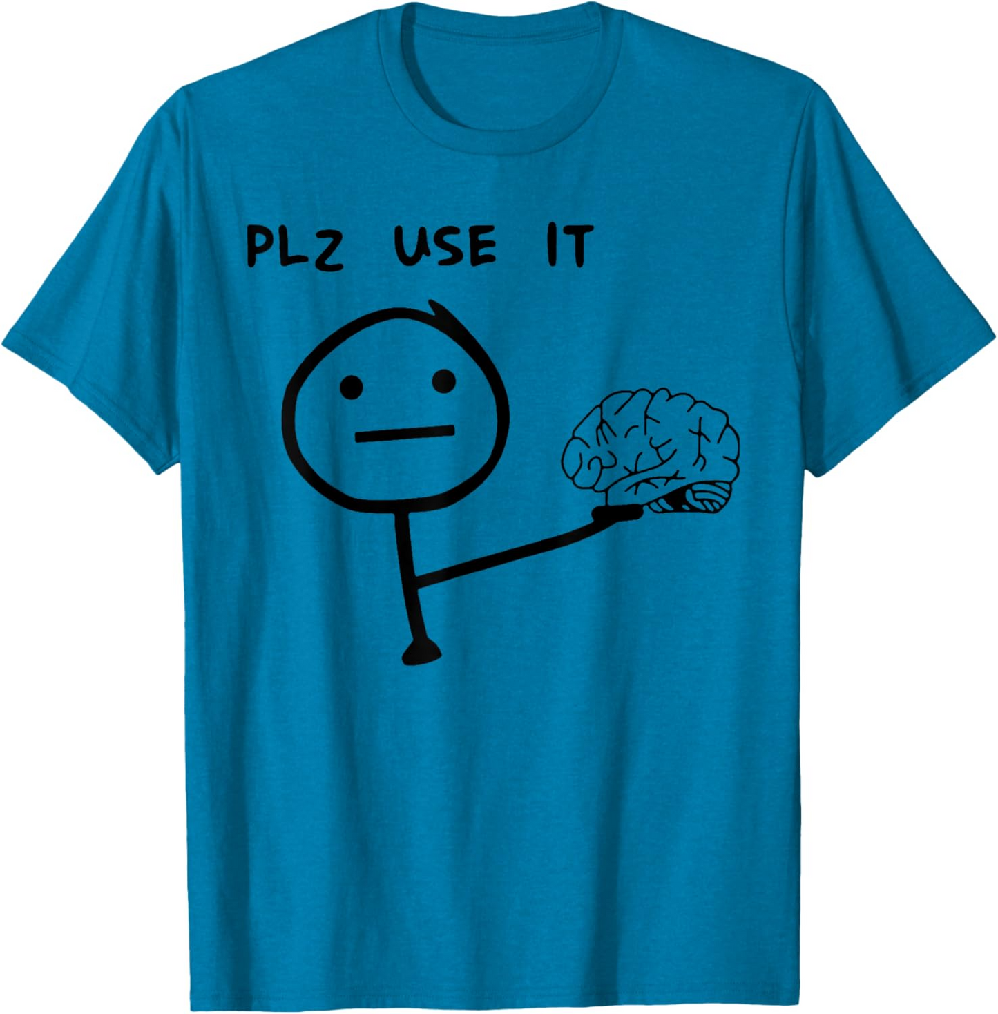Herr T-shirt med rolig meme-tryck – Plz Use It – Avslappnad stil för vardagsbruk