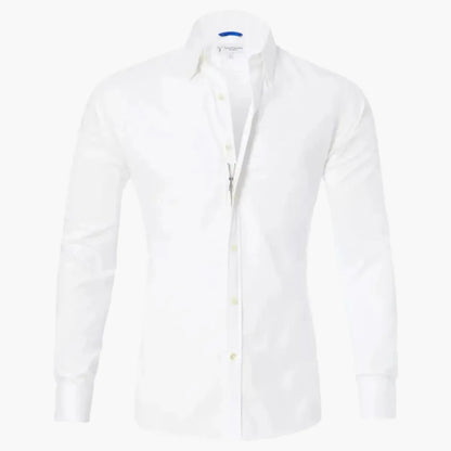 Herrskjorta Slim Fit med Dold Dragkedja – Modern och Elegant Skjortstil för Män