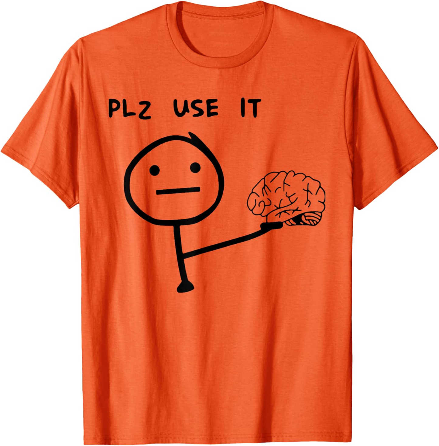 Herr T-shirt med rolig meme-tryck – Plz Use It – Avslappnad stil för vardagsbruk