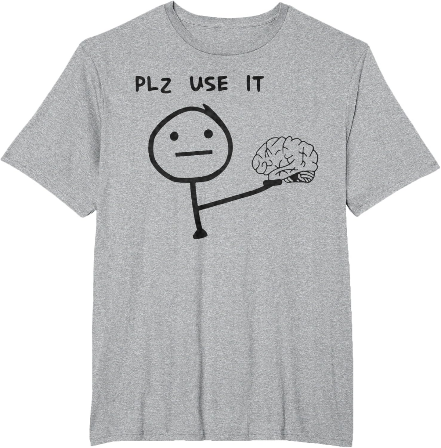 Herr T-shirt med rolig meme-tryck – Plz Use It – Avslappnad stil för vardagsbruk