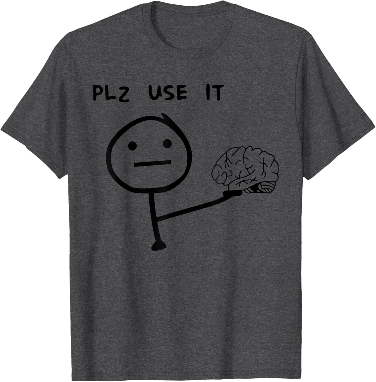 Herr T-shirt med rolig meme-tryck – Plz Use It – Avslappnad stil för vardagsbruk