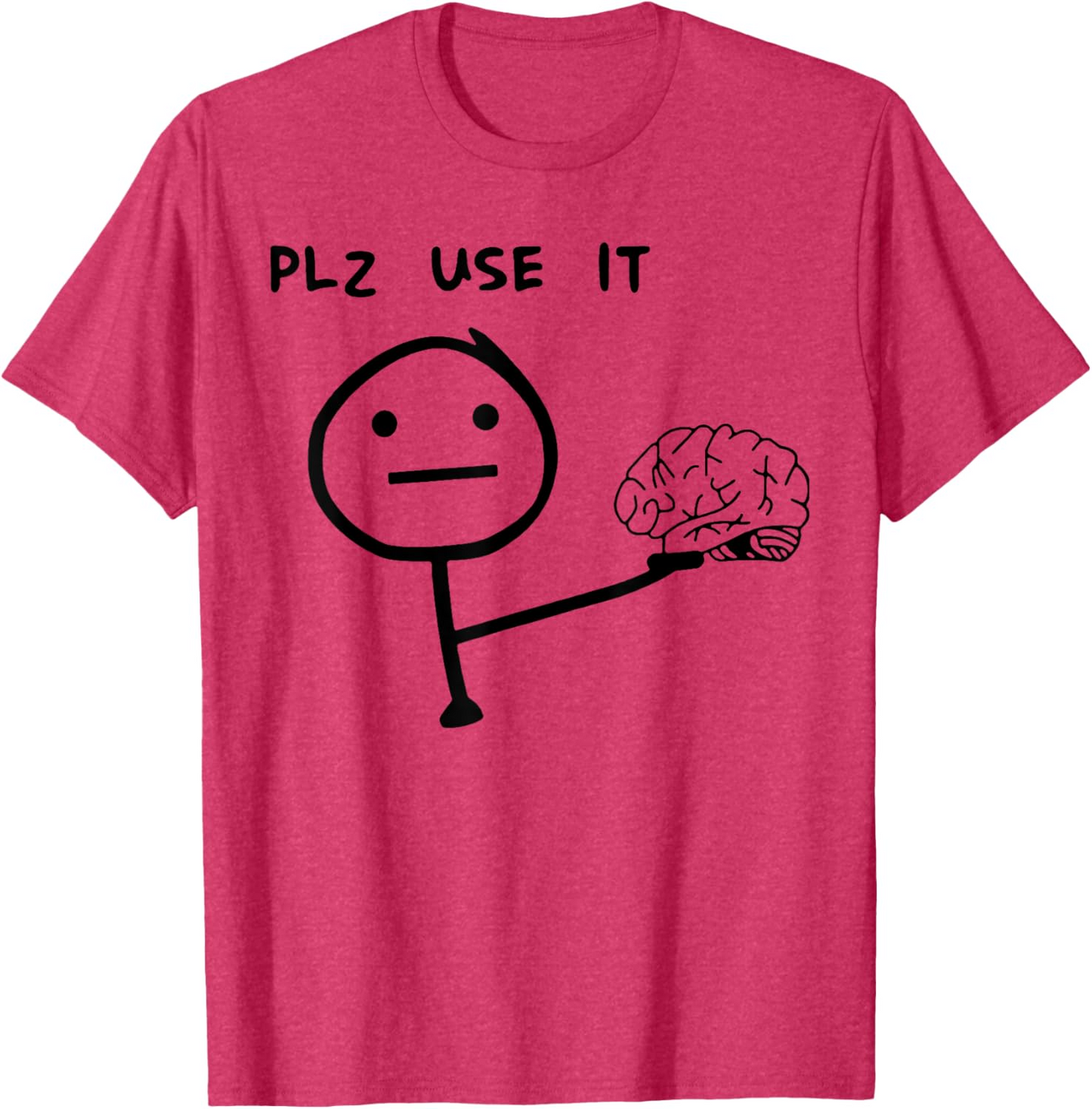 Herr T-shirt med rolig meme-tryck – Plz Use It – Avslappnad stil för vardagsbruk
