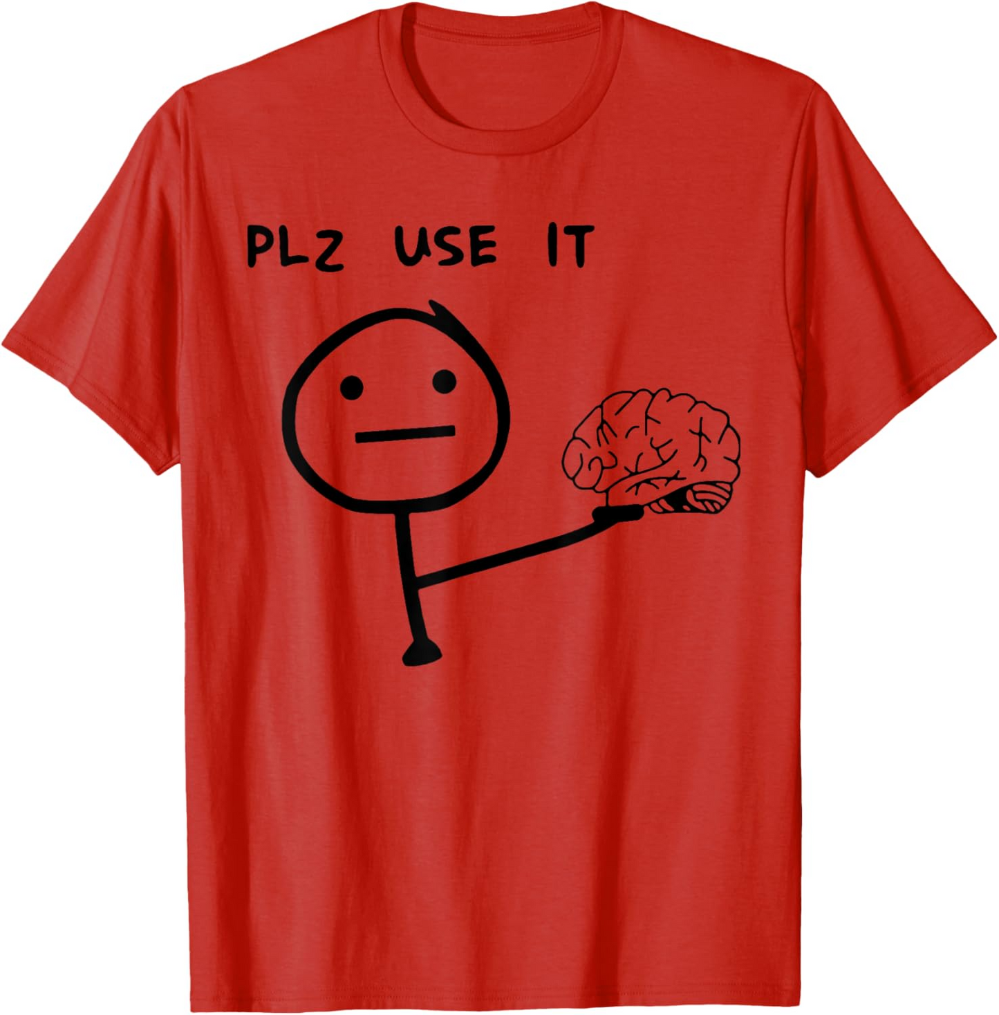 Herr T-shirt med rolig meme-tryck – Plz Use It – Avslappnad stil för vardagsbruk