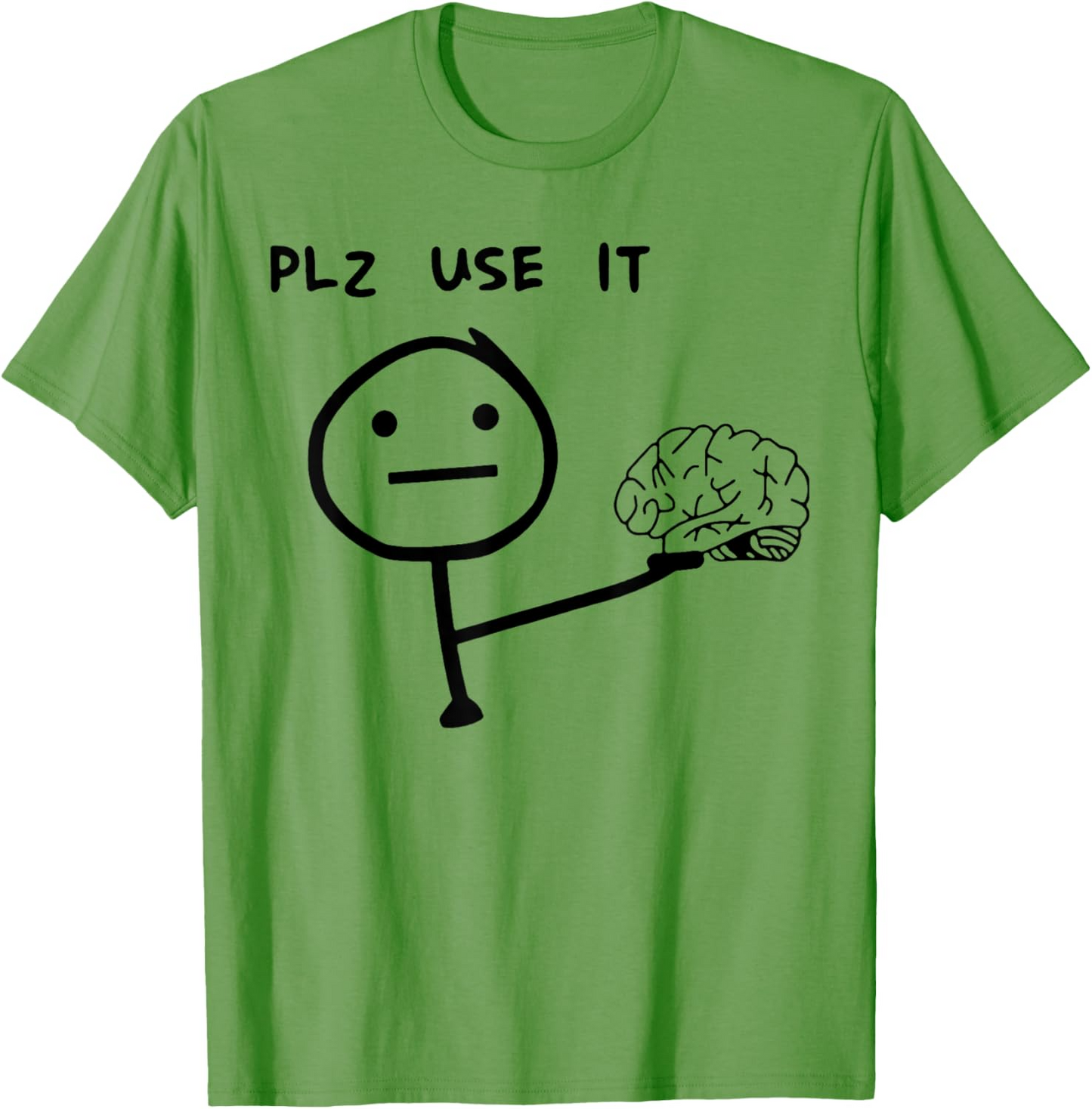 Herr T-shirt med rolig meme-tryck – Plz Use It – Avslappnad stil för vardagsbruk