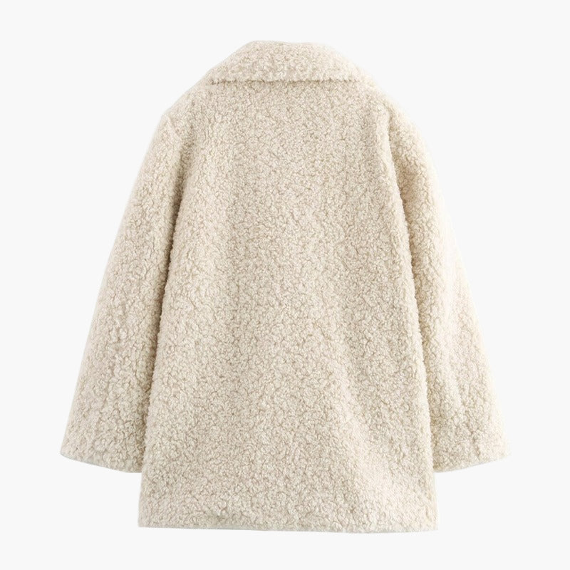 Dam Teddyjacka Oversized Vintermode Vardaglig Stil