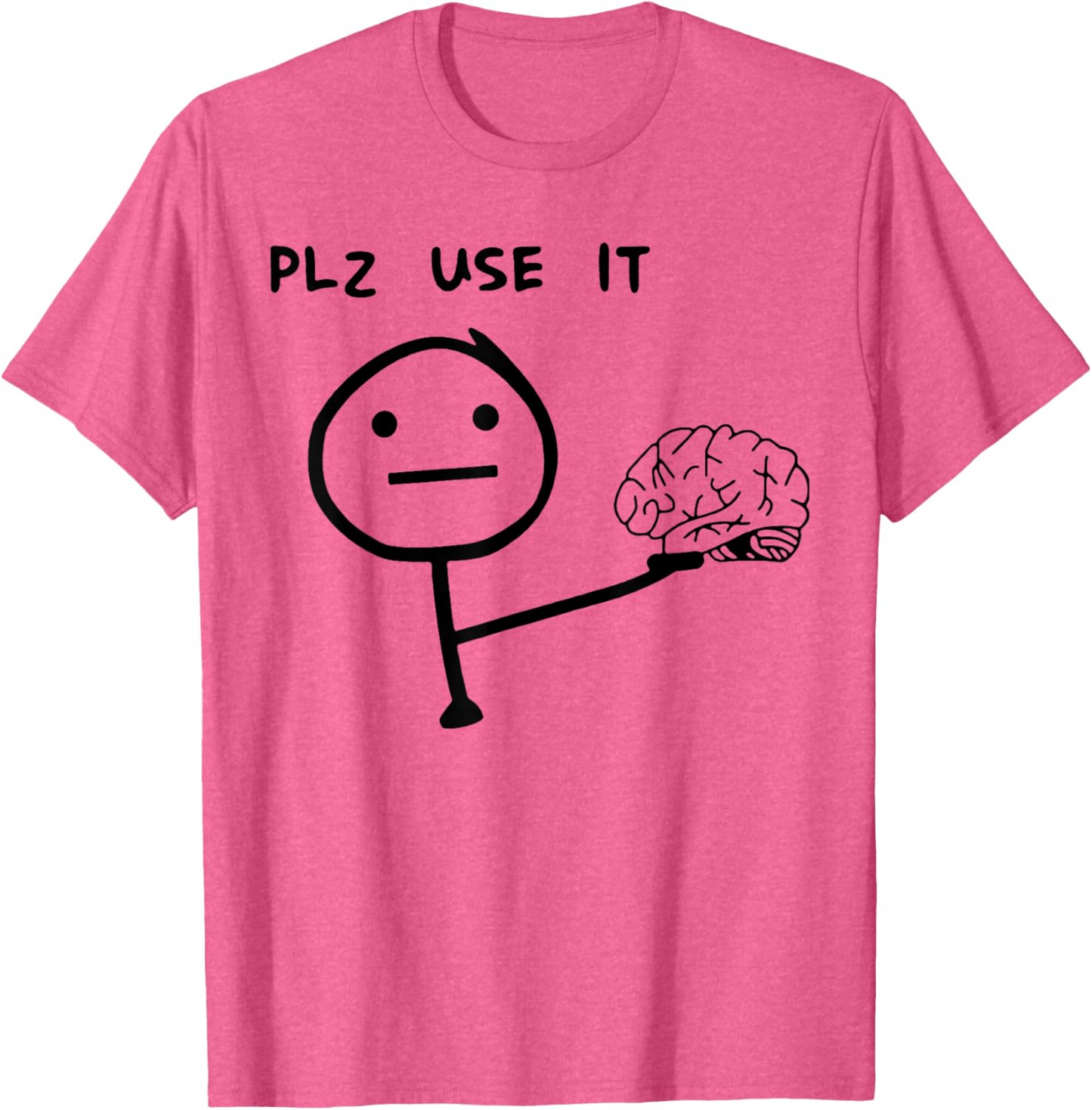 Herr T-shirt med rolig meme-tryck – Plz Use It – Avslappnad stil för vardagsbruk