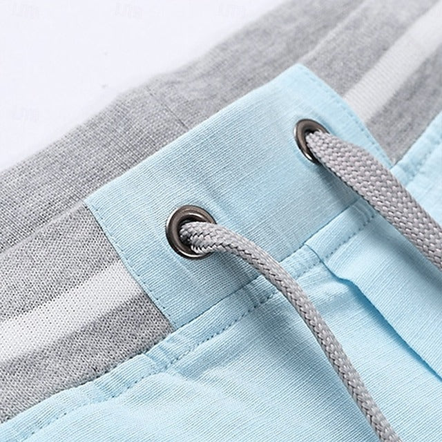 Lätta Herrshorts med Dragsko och Randigt Midjeband