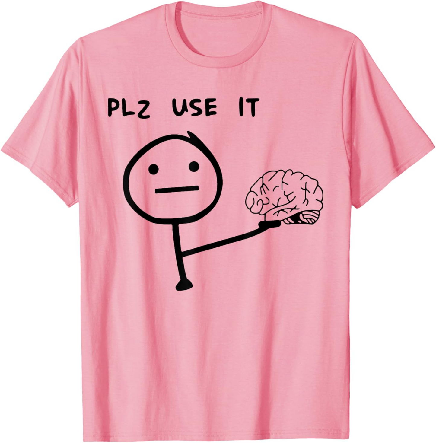 Herr T-shirt med rolig meme-tryck – Plz Use It – Avslappnad stil för vardagsbruk