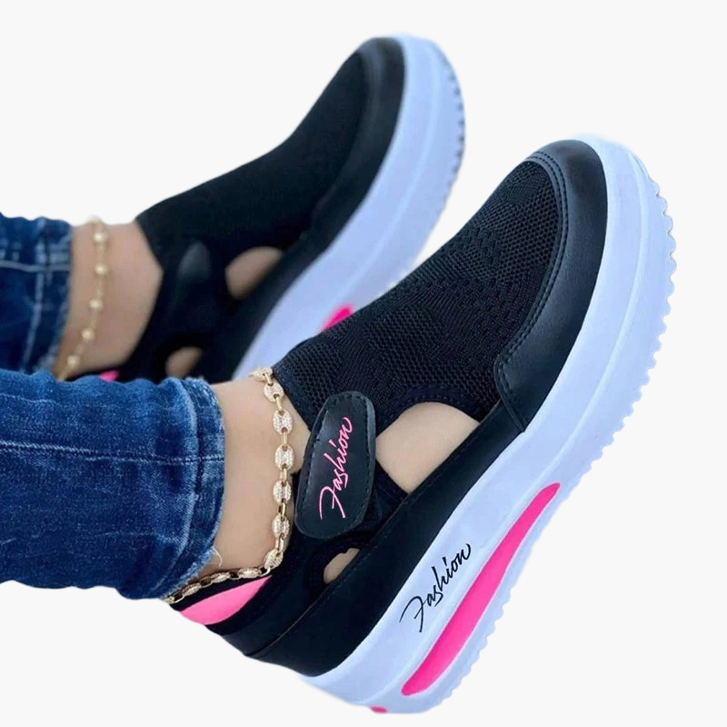 Damskor för promenad och vardag – Mode Slip-on Sneakers med kilklack för kvinnor