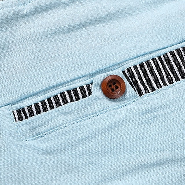 Lätta Herrshorts med Dragsko och Randigt Midjeband