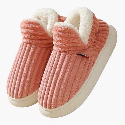 Vintertofflor Unisex – Mjuka och Värmande Inomhustofflor med Halkfri Sula och Randigt Mönster