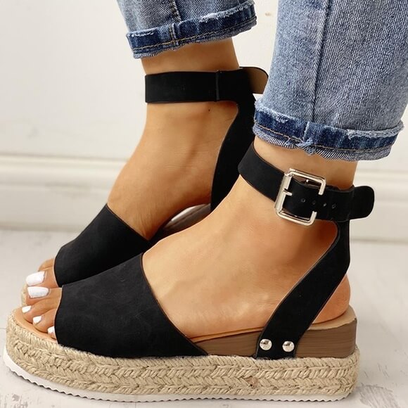 Dam Espadrille Plattformssandal – Trendiga Sommarsandaler för Vardag och Resa