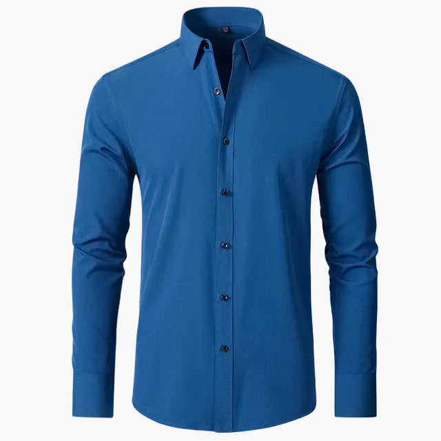 Herrskjorta – Elegant Slim Fit Business och Casual Skjorta med Lång Ärmar