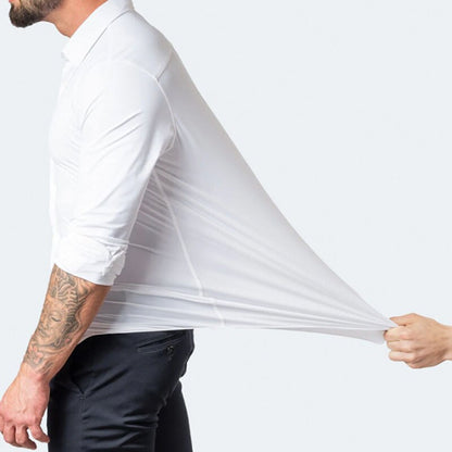 Herrskjorta – Elegant Slim Fit Business och Casual Skjorta med Lång Ärmar
