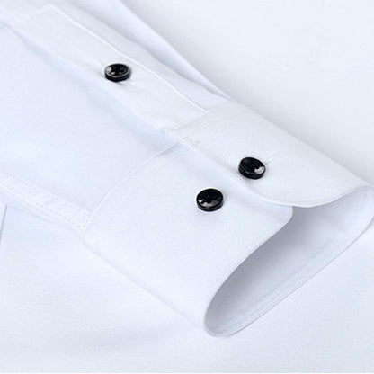 Herrskjorta – Elegant Slim Fit Business och Casual Skjorta med Lång Ärmar