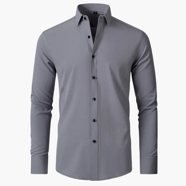 Herrskjorta – Elegant Slim Fit Business och Casual Skjorta med Lång Ärmar