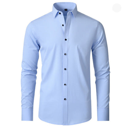 Herrskjorta – Elegant Slim Fit Business och Casual Skjorta med Lång Ärmar