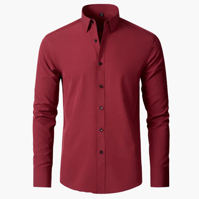 Herrskjorta – Elegant Slim Fit Business och Casual Skjorta med Lång Ärmar