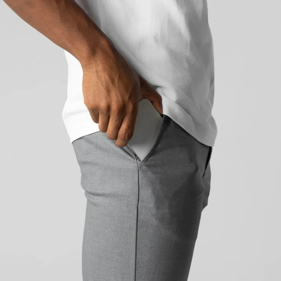 Herr Slim-Fit Chinos Byxor – Modern Stil för Arbete och Fritid