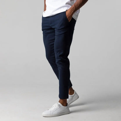 Herr Slim-Fit Chinos Byxor – Modern Stil för Arbete och Fritid
