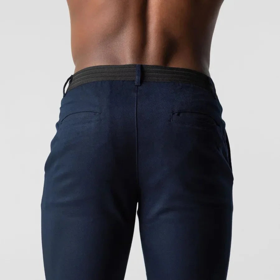 Herr Slim-Fit Chinos Byxor – Modern Stil för Arbete och Fritid