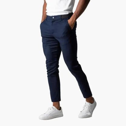 Herr Slim-Fit Chinos Byxor – Modern Stil för Arbete och Fritid