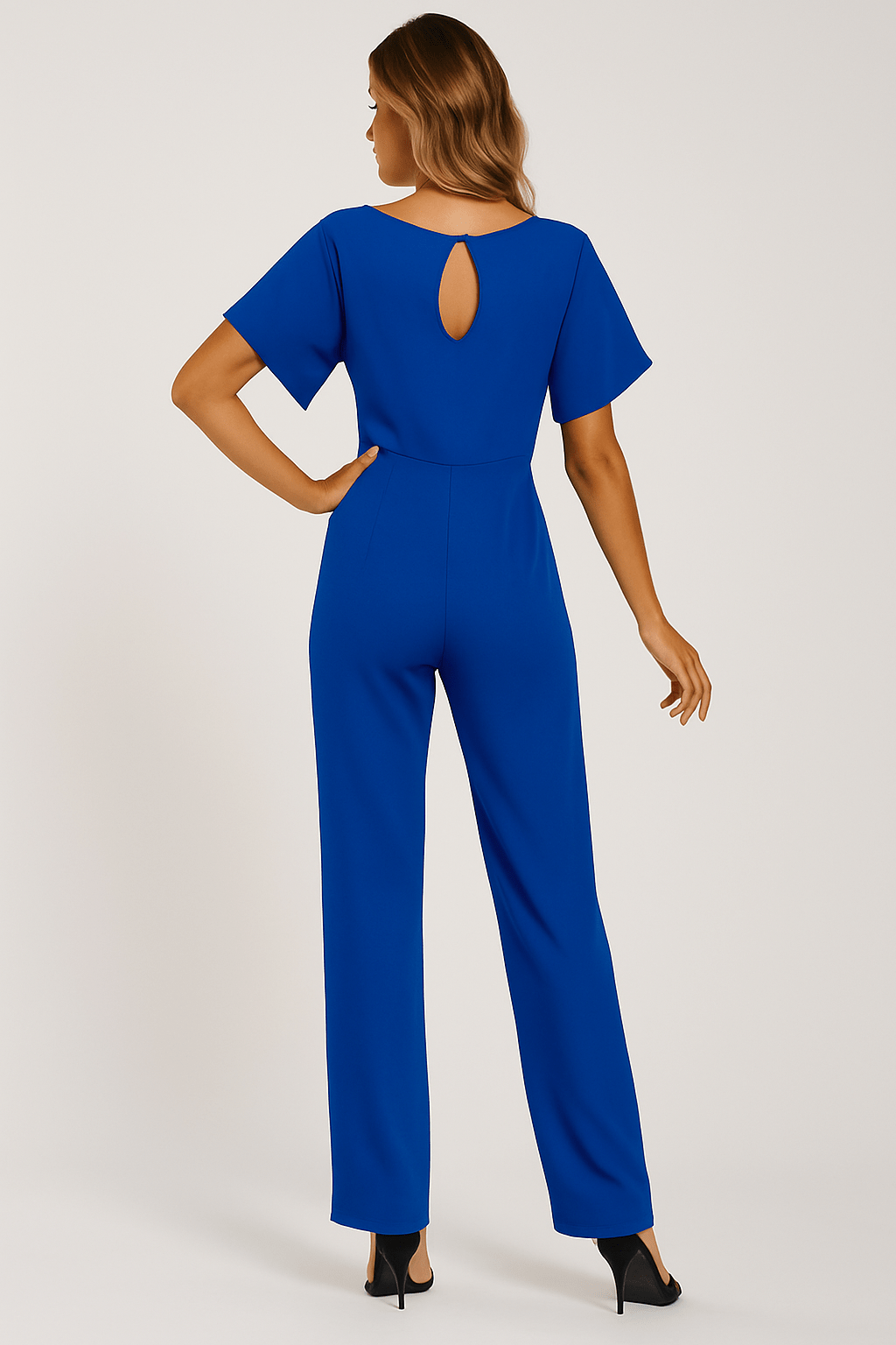 Dam Jumpsuit med Knytband i Midjan – Elegant och Mångsidig Fest- och Vardagsoutfit