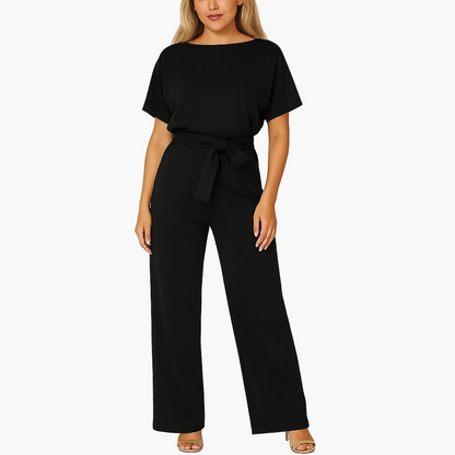 Dam Jumpsuit med Knytband i Midjan – Elegant och Mångsidig Fest- och Vardagsoutfit