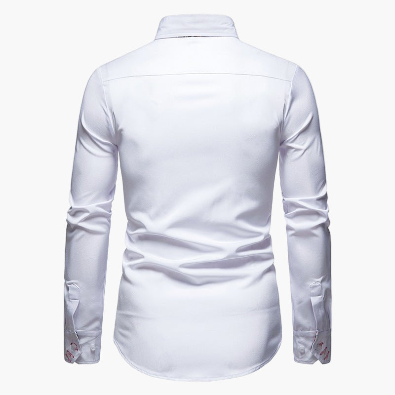 Herrskjorta – Slim Fit, Elegant Långärmad för Fest och Vardag