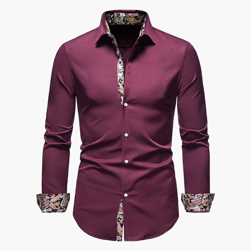 Herrskjorta – Slim Fit, Elegant Långärmad för Fest och Vardag