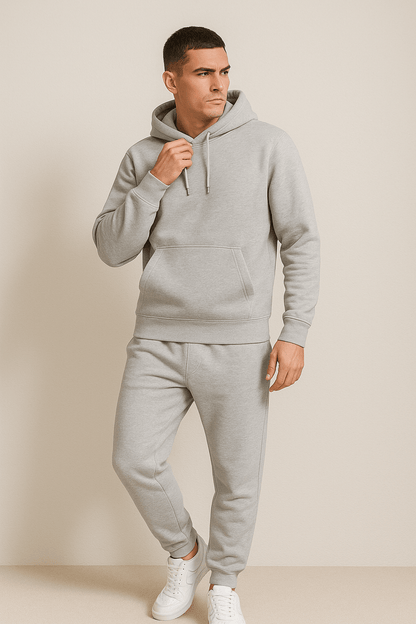 Herrar Mjukisdräkt Hoodie och Joggingbyxor Set – Perfekt för Avkoppling och Träning
