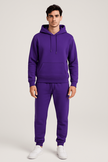 Herrar Mjukisdräkt Hoodie och Joggingbyxor Set – Perfekt för Avkoppling och Träning