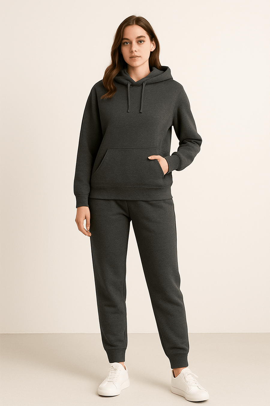 Herrar Mjukisdräkt Hoodie och Joggingbyxor Set – Perfekt för Avkoppling och Träning