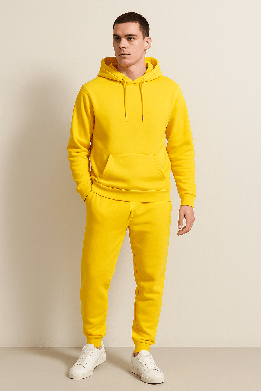 Herrar Mjukisdräkt Hoodie och Joggingbyxor Set – Perfekt för Avkoppling och Träning