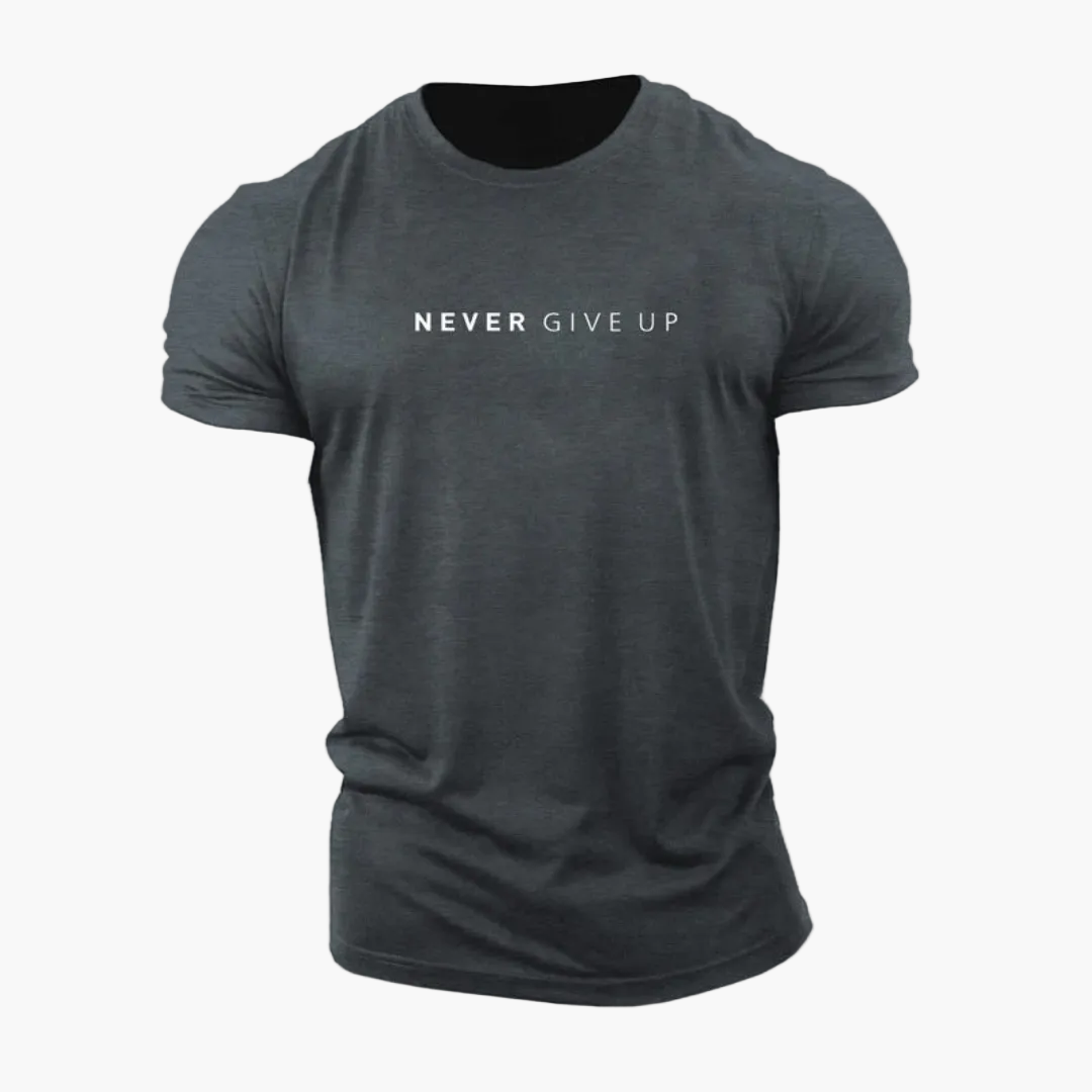 Herr T-shirt med tryck – Motiverande stil för träning och vardag