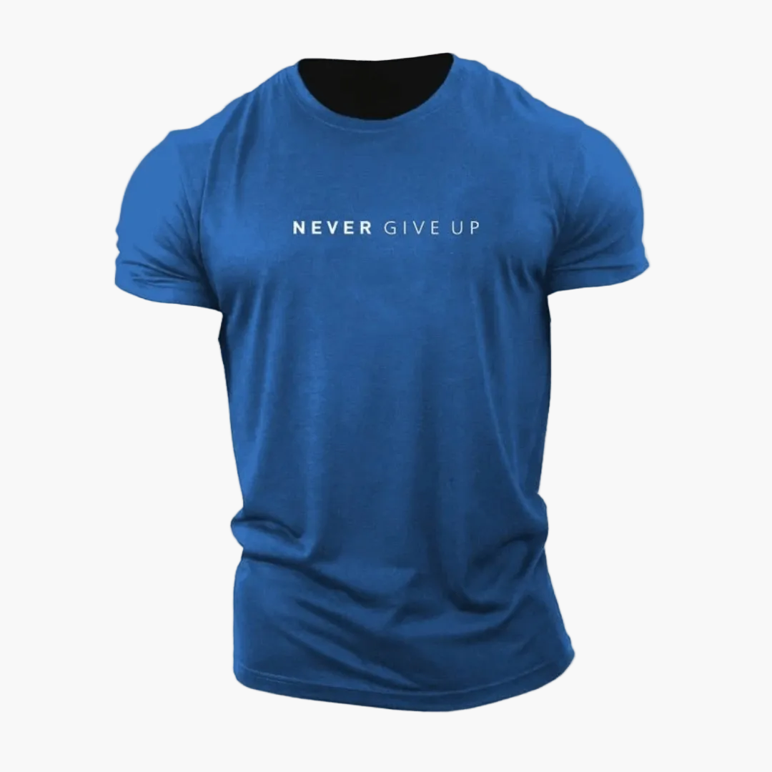 Herr T-shirt med tryck – Motiverande stil för träning och vardag